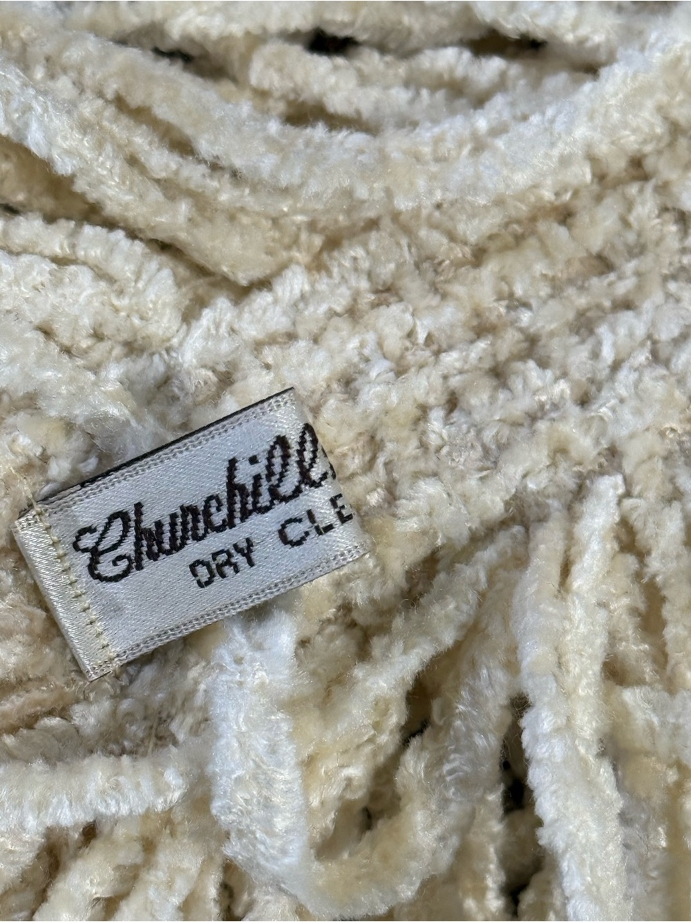 Churchill Handwoven Neutral Cream Textured Bohemian Scarf - Picture 5 of 6